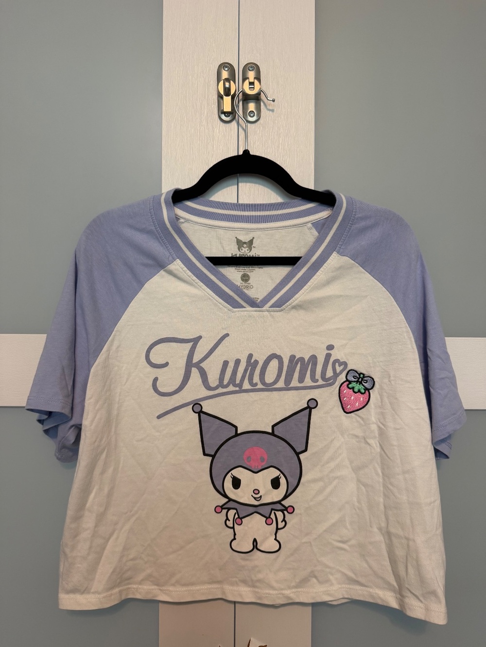 Sanrio Kuromi Cropped V-Neck Raglan Baseball